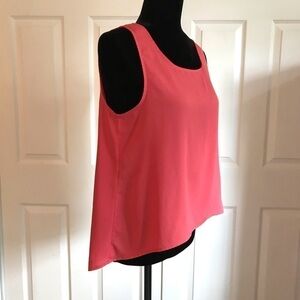 My Story Coral Sleeveless HiLo Tank Top Zip back